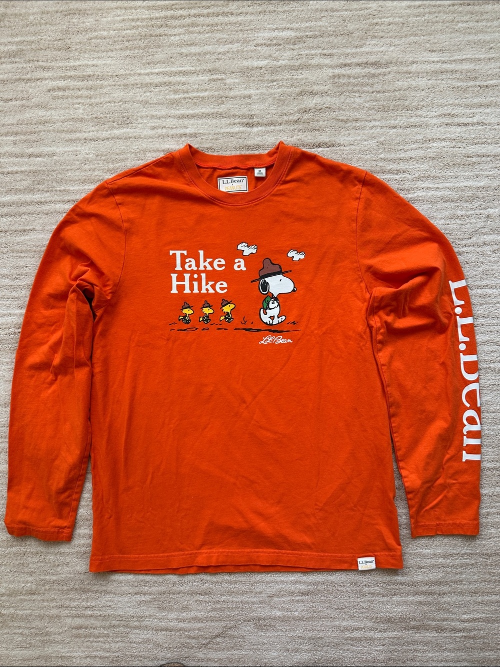 L.L.Bean x Peanuts Collaboration "Take a Hike" Long-Sleeve T-Shirt Size Medium